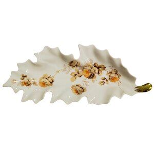Vintage Ceramic Porcelain Leaf Dish - Good Condition
